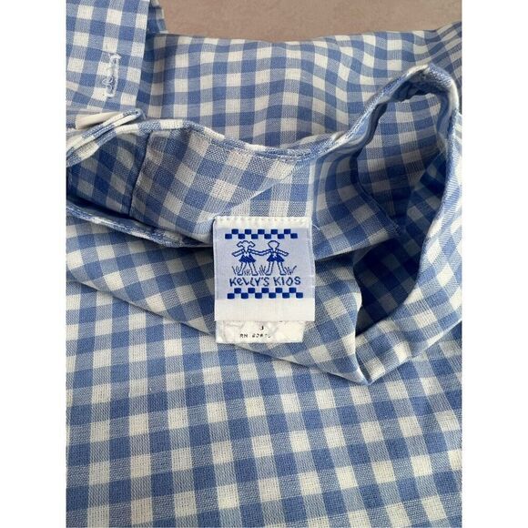 Vintage Y2K 90s Blue Gingham Bunny Girls Dress Size 3 - Picture 4 of 8